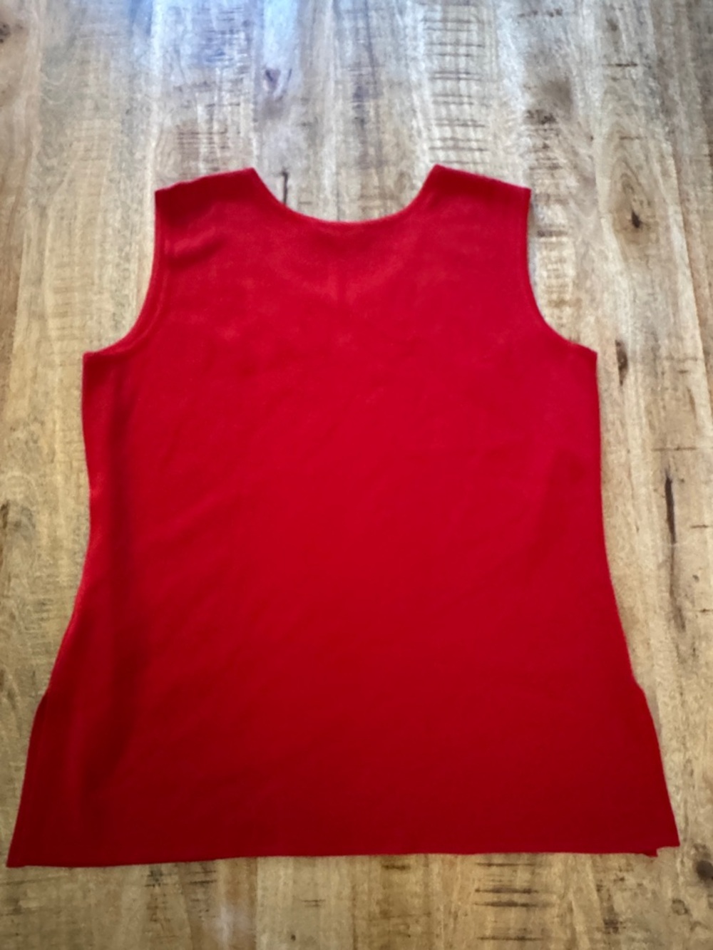 Misook Bright Red Sleeveless Knit Tank with Rhinestone gems EUC vintage large - Picture 7 of 7